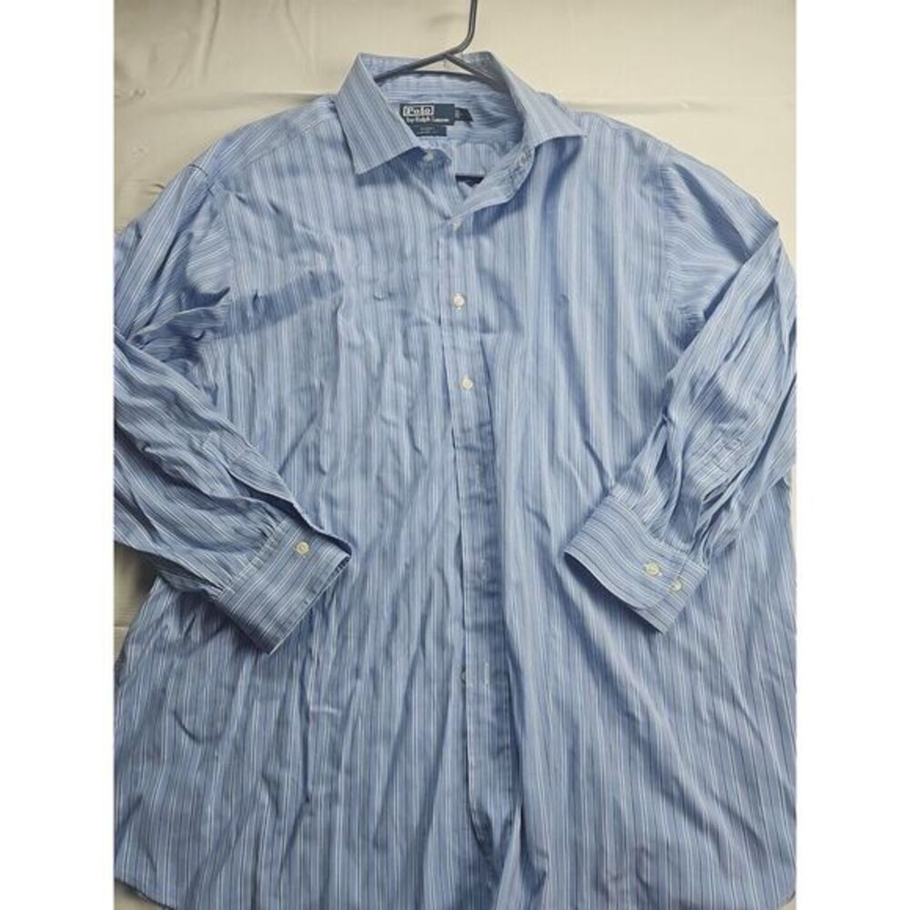 Polo by Ralph Lauren Men's Long-sleeved Button Up Shirt 2XL Striped‎ Blue White